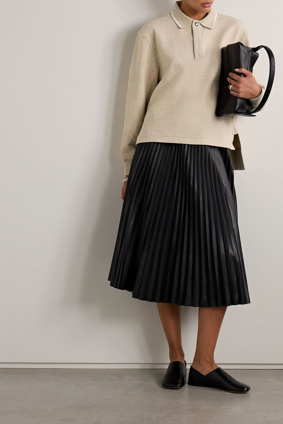  Proenza Schouler Pswl - Genevieve Pullover Aus Cloqué Aus Einer Baumwollmischung Mit Streifen Und Polokragen - Neutral - Xxs 