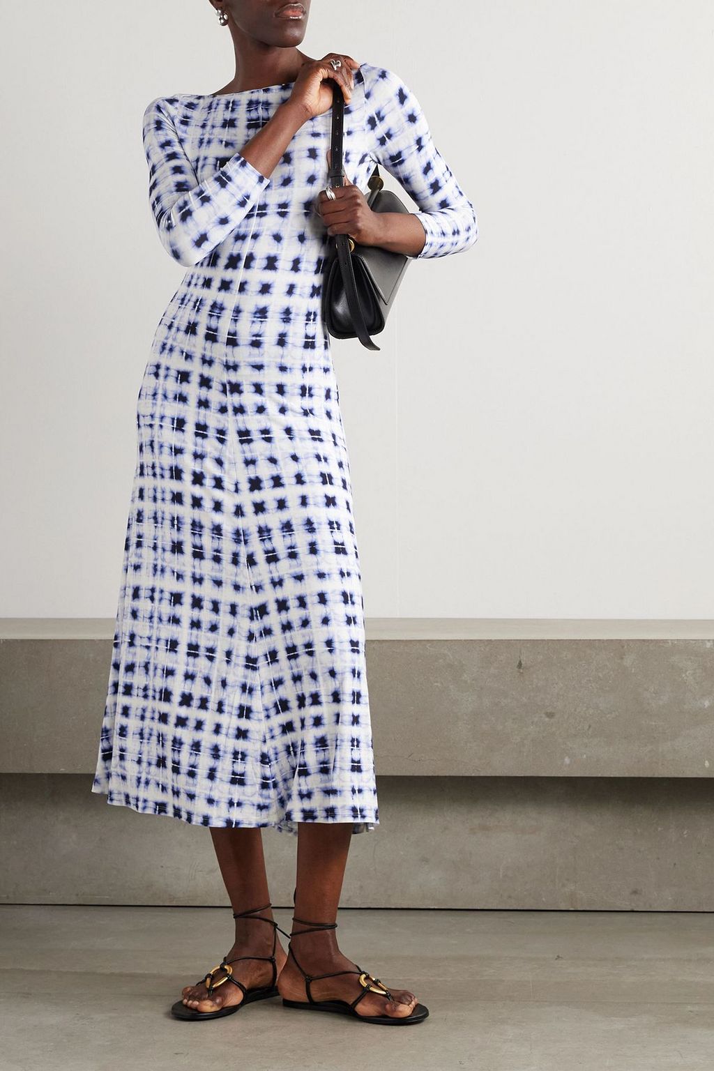 PROENZA SCHOULER PSWL Jen printed stretch-jersey midi dress | THE OUTNET