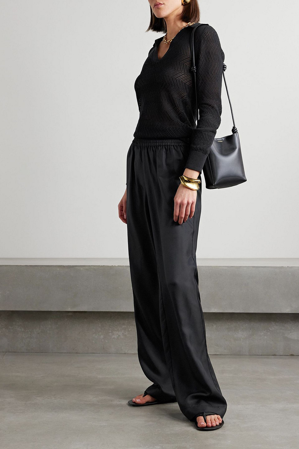  Proenza Schouler Pswl - Agnes Pullover Aus Baumwolle In Pointelle-strick - Schwarz - Xs 