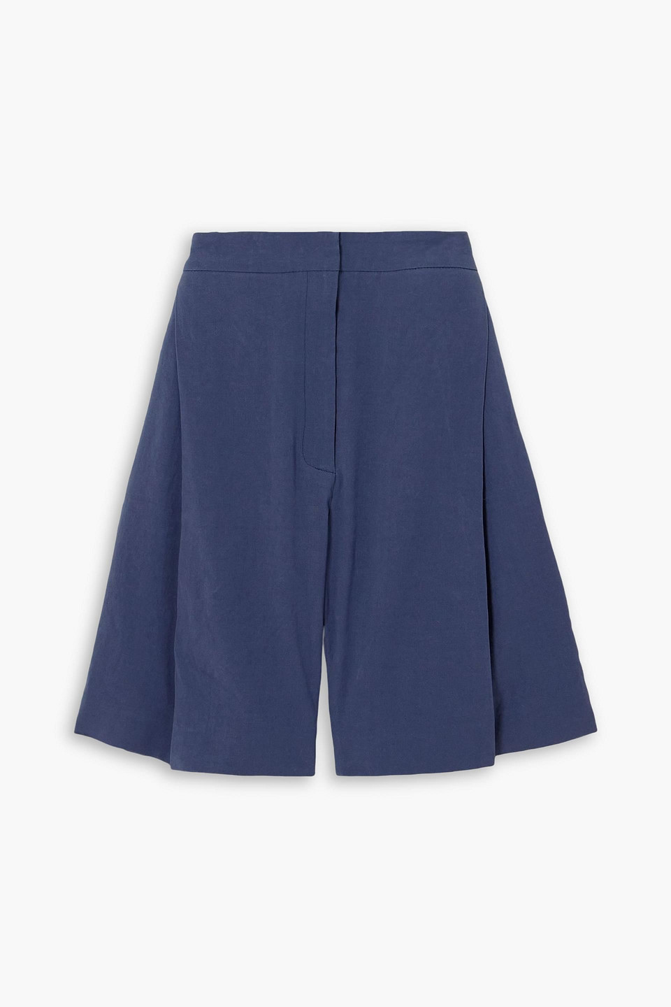 Tove Bella Pleated Linen-blend Shorts In Blue