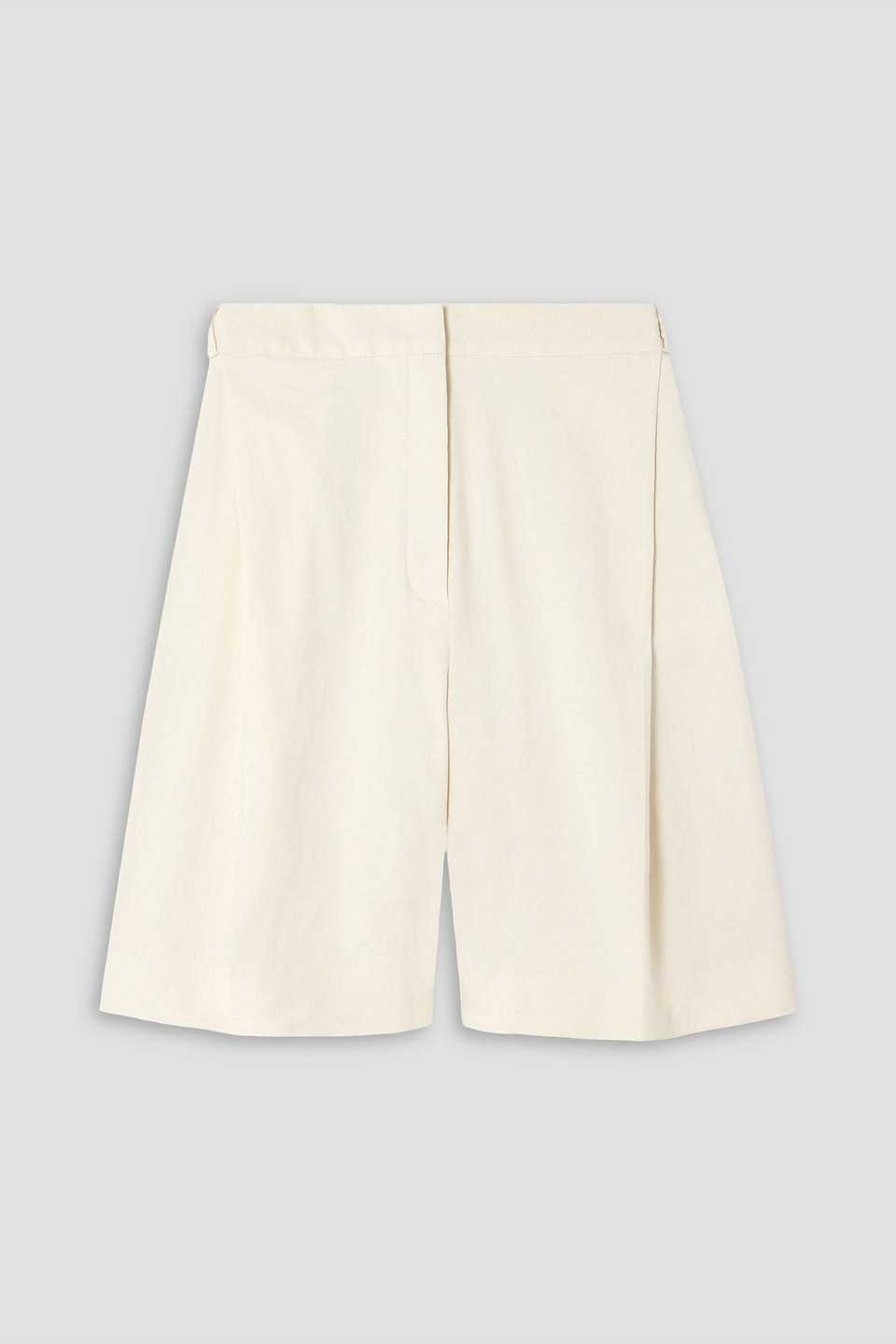 tove - bella pleated linen-blend shorts - white - fr 42