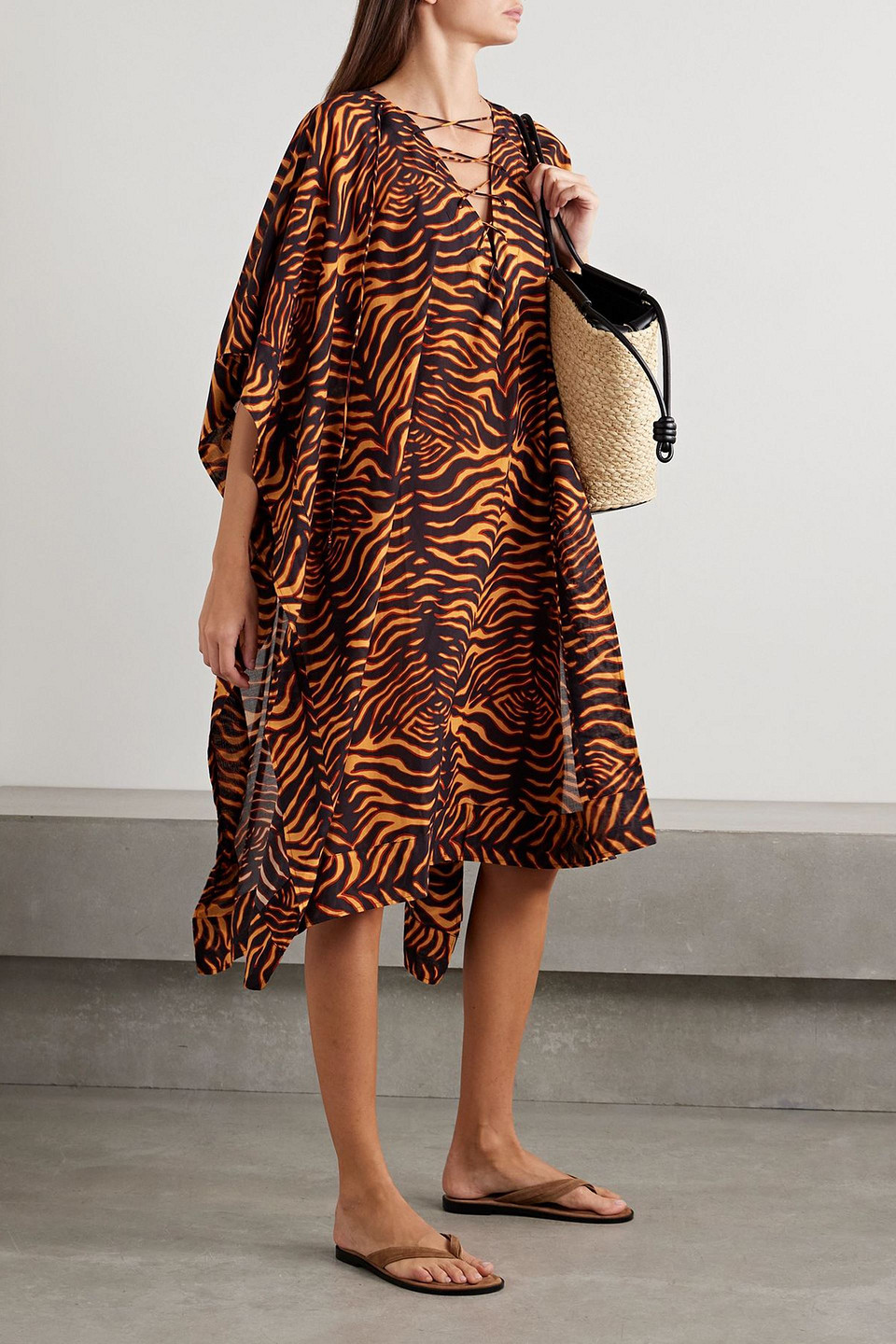  Ulla Johnson - Estelle Kaftan Aus Voile Aus Einer Baumwollmischung Mit Tigerprint - Animal-print - Xxs 