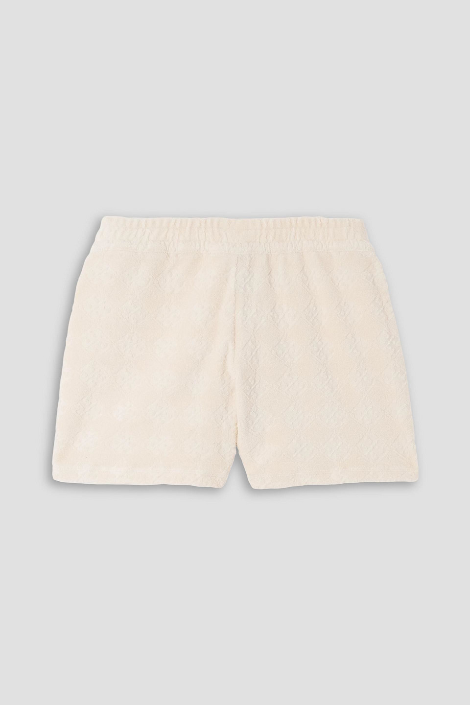 Tory Burch Cotton-blend Terry Jacquard Shorts In White