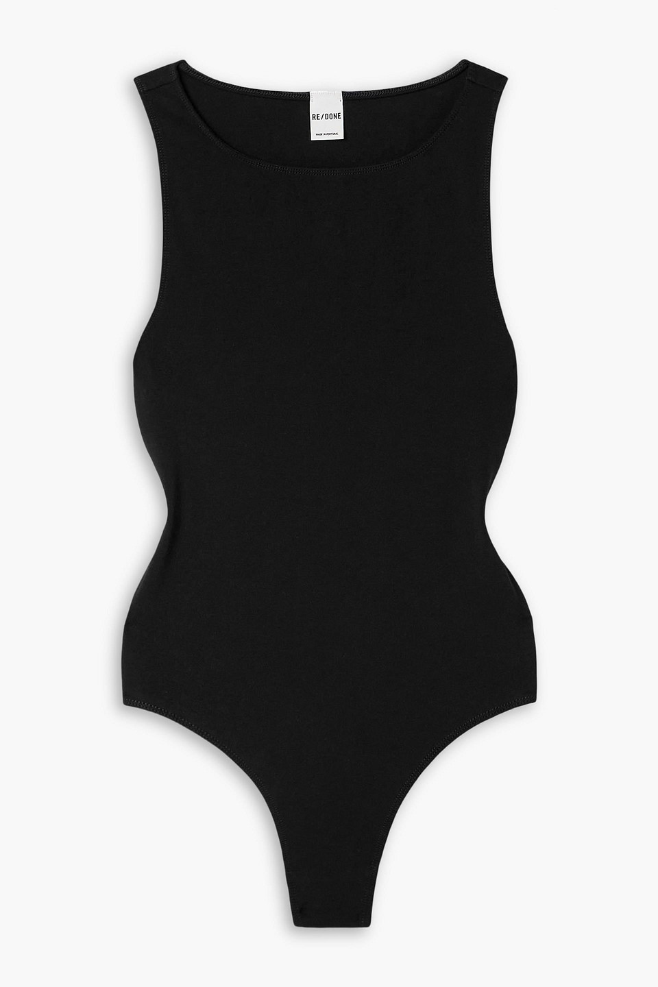 re/done - cotton-blend jersey bodysuit - black - l