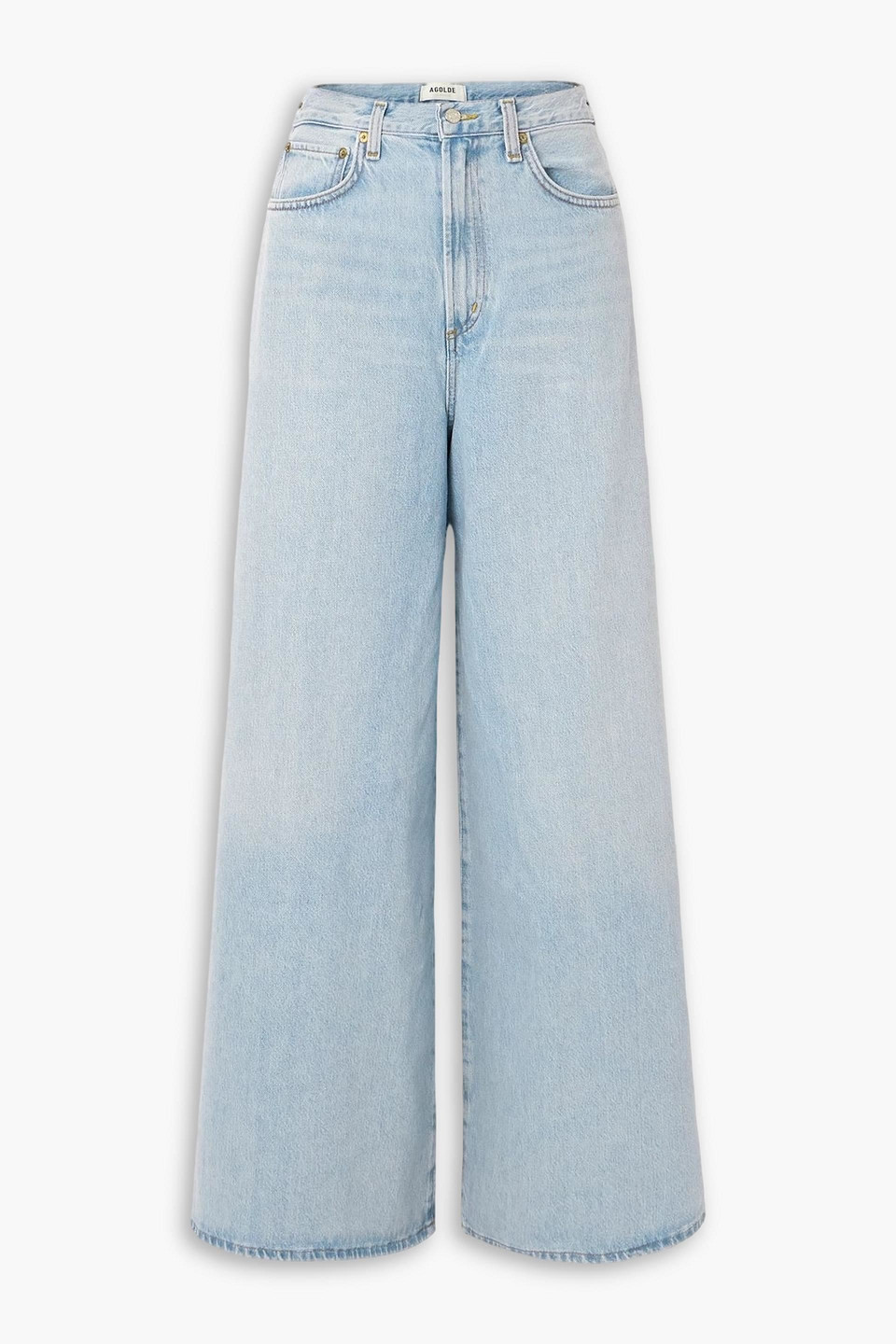 agolde - nolan high-rise wide-leg jeans - blue - 27