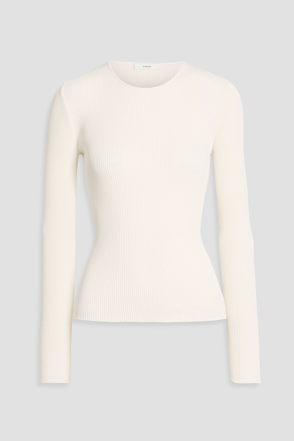 Vince Ribbed Cotton-blend Sweater In White