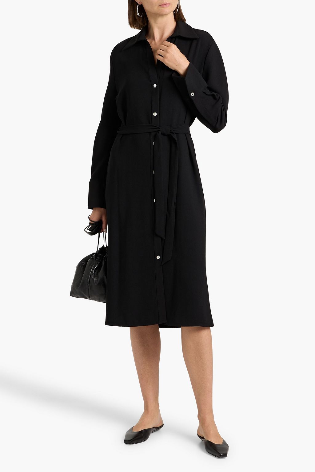 long sleeve black shirt dress Boden Women's Naomi Long Sleeve Jersey Dress in Black main image 1