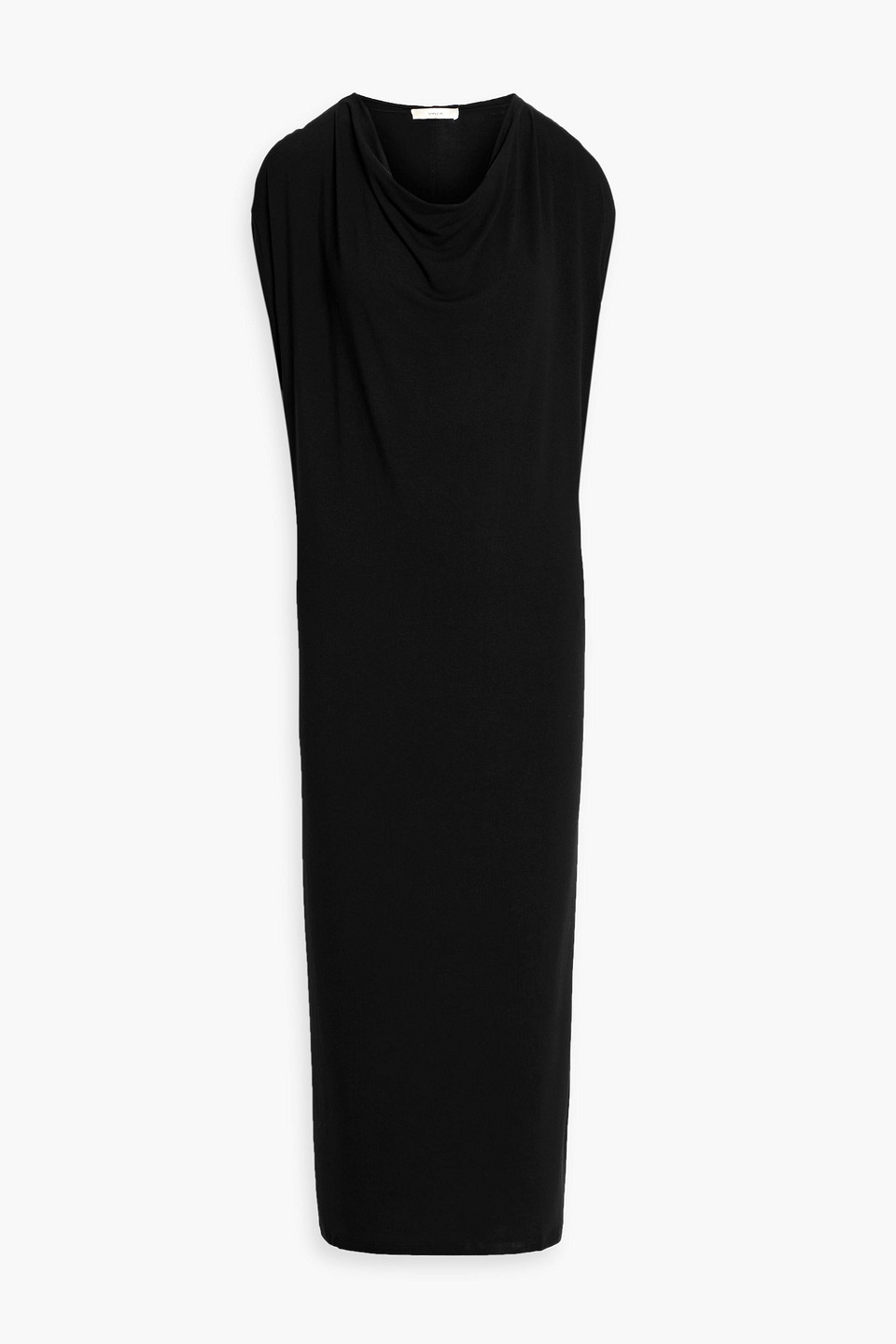 Vince Draped Stretch-jersey Maxi Dress In Black