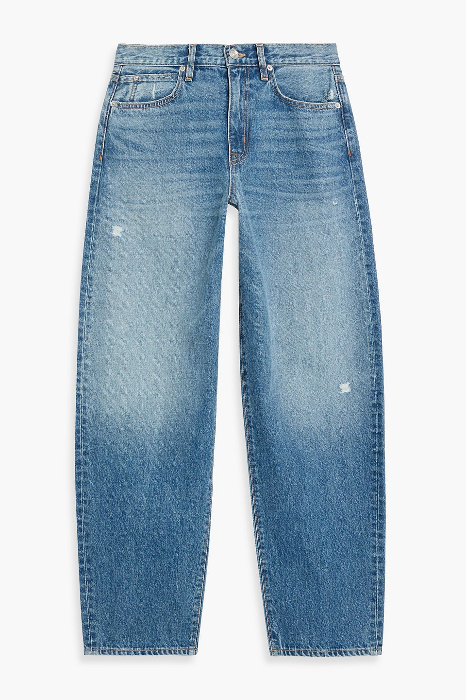 slvrlake - ella distressed mid-rise tapered jeans - blue - 23