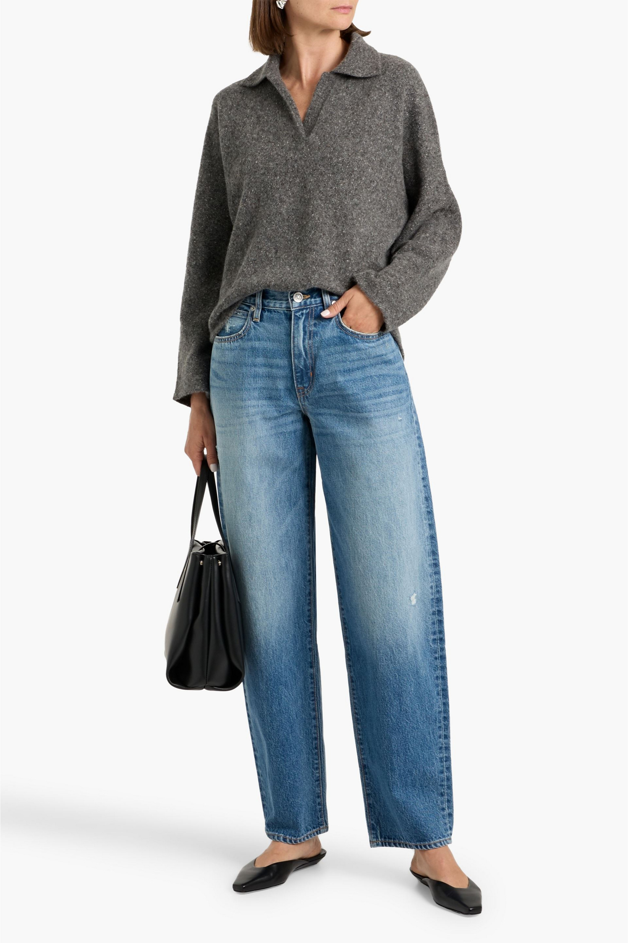 SLVRLAKE Ella high-rise barrel-leg jeans
