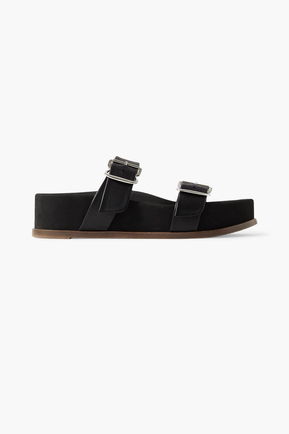 Gabriela Hearst Wren Leather Platform Slides In Black