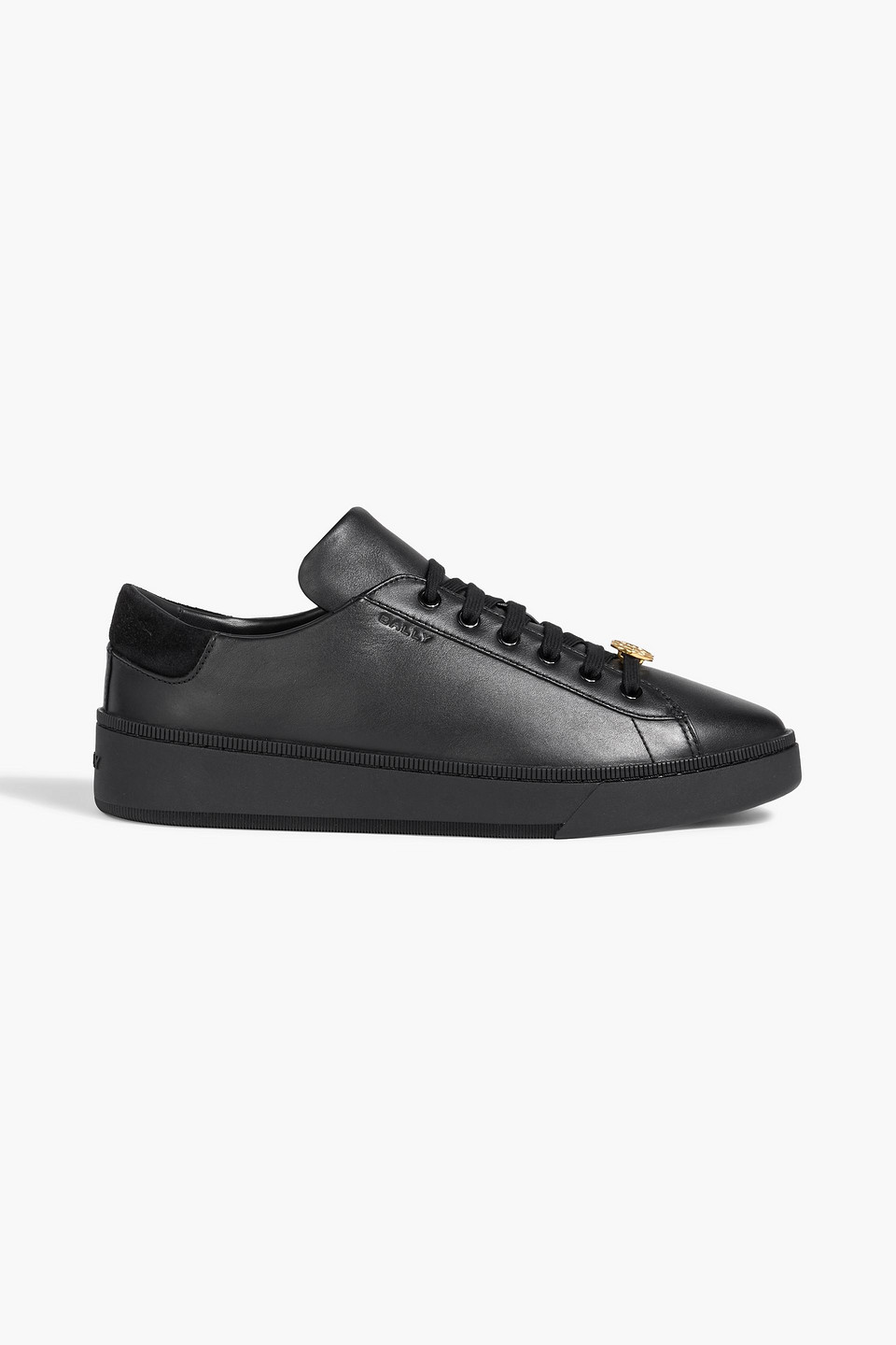 bally - ryver embellished leather sneakers - black - eu 42.5