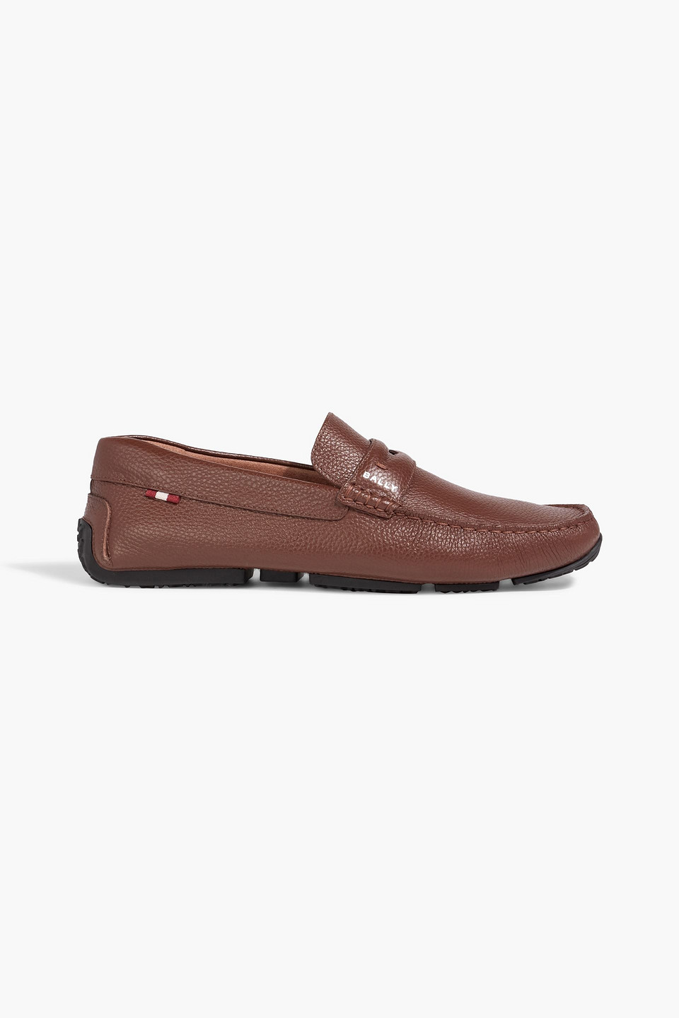 bally - palven pebbled-leather driving shoes - brown - eu 41