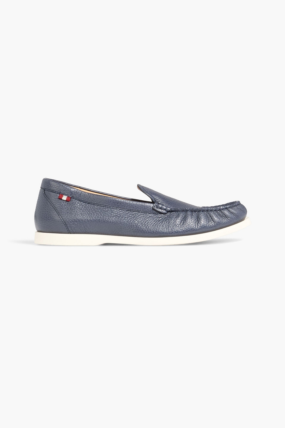 bally - nadim pebbled-leather loafers - blue - eu 44