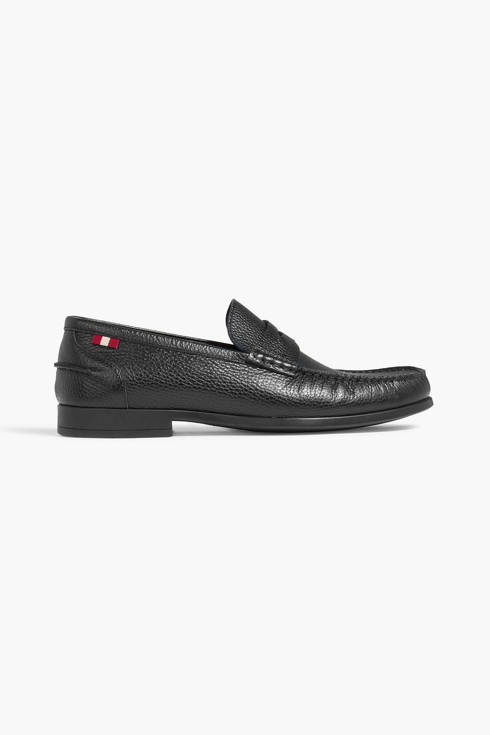bally - cronus pebbled-leather penny loafers - black - eu 42