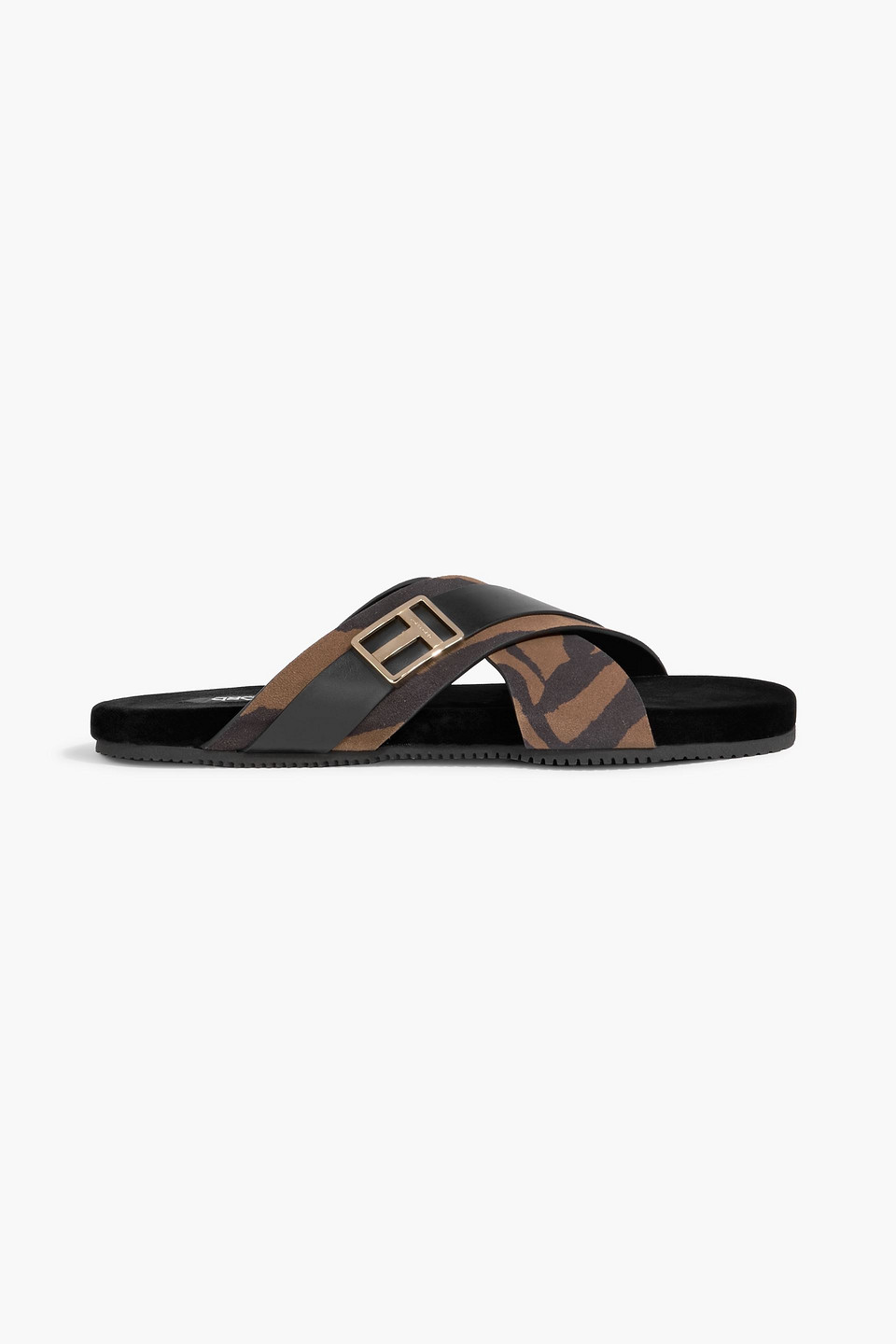 Tom Ford Zebra-print Suede Sandals In Brown