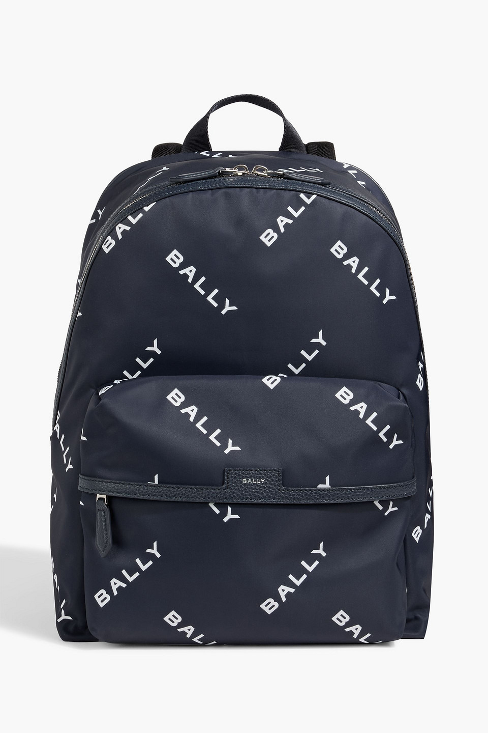 Bally Leather-trimmed Logo-print Shell Backpack In Blue