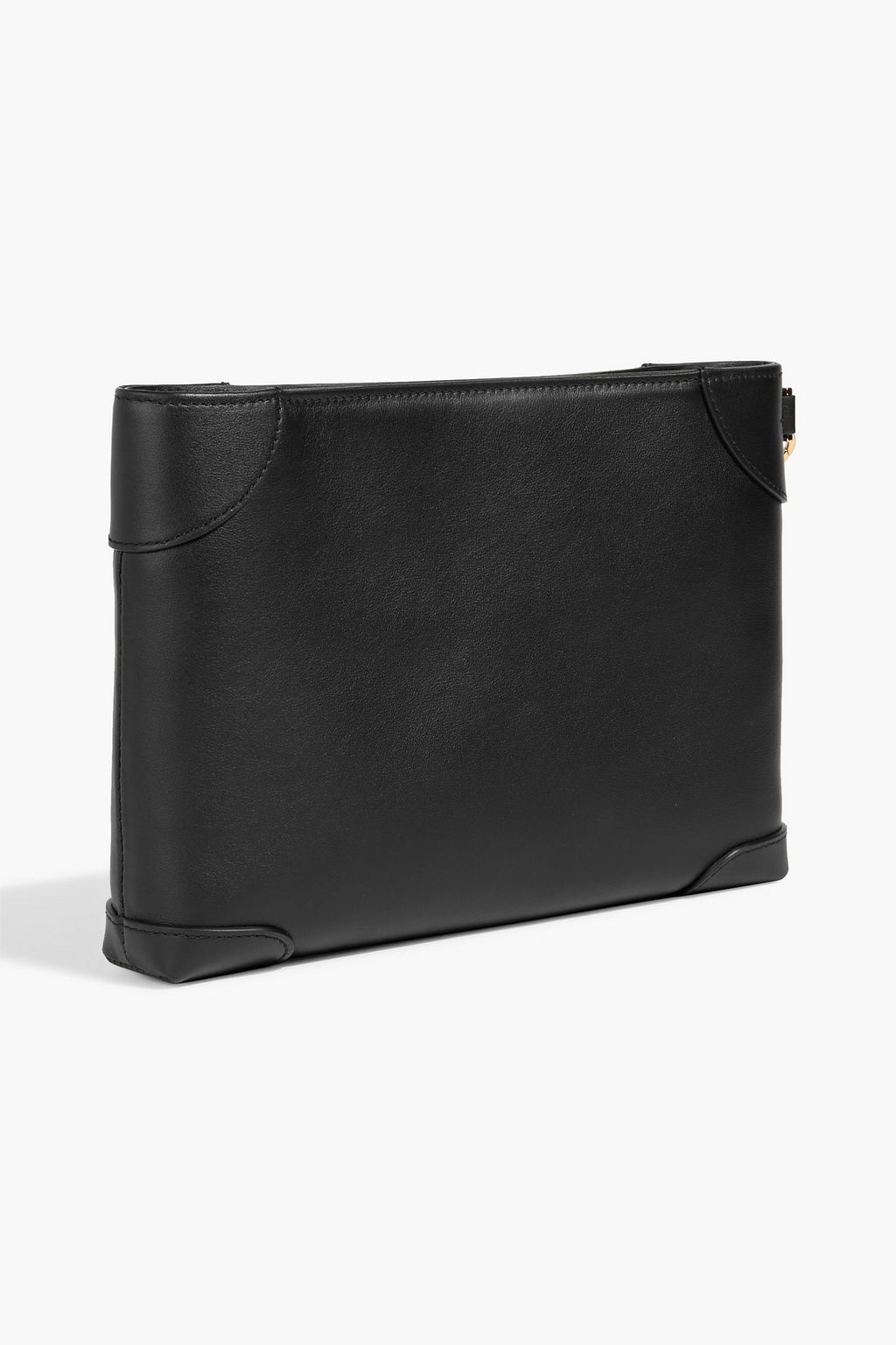 THOM BROWNE Checked pebbled-leather pouch | THE OUTNET