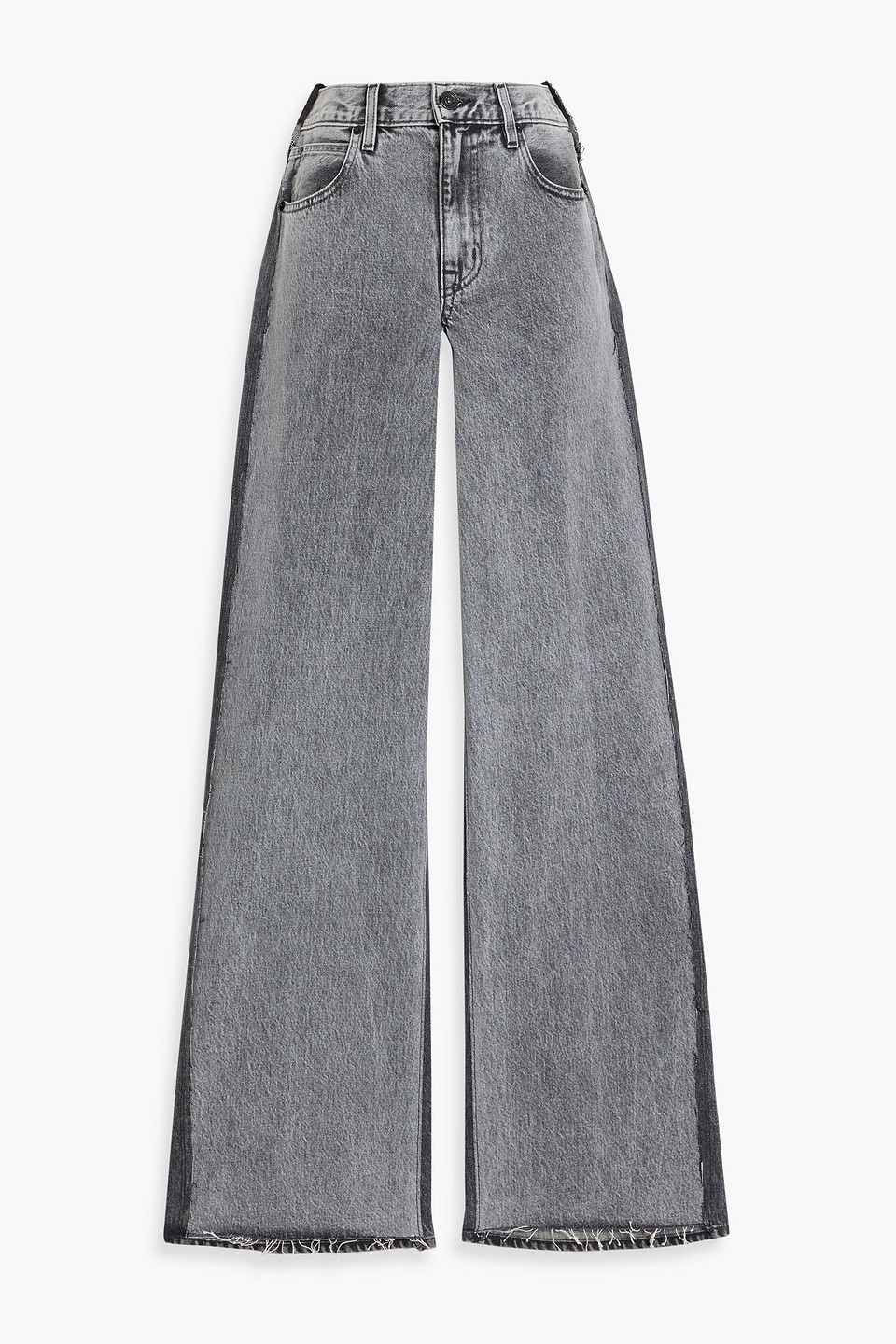 slvrlake - mica two-tone low-rise wide-leg jeans - gray - 26