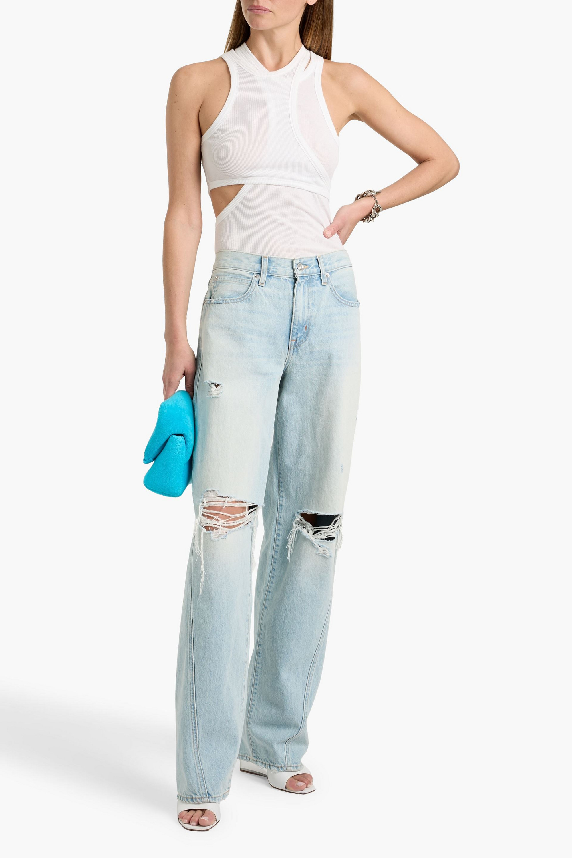 SLVRLAKE Tess Long distressed boyfriend jeans