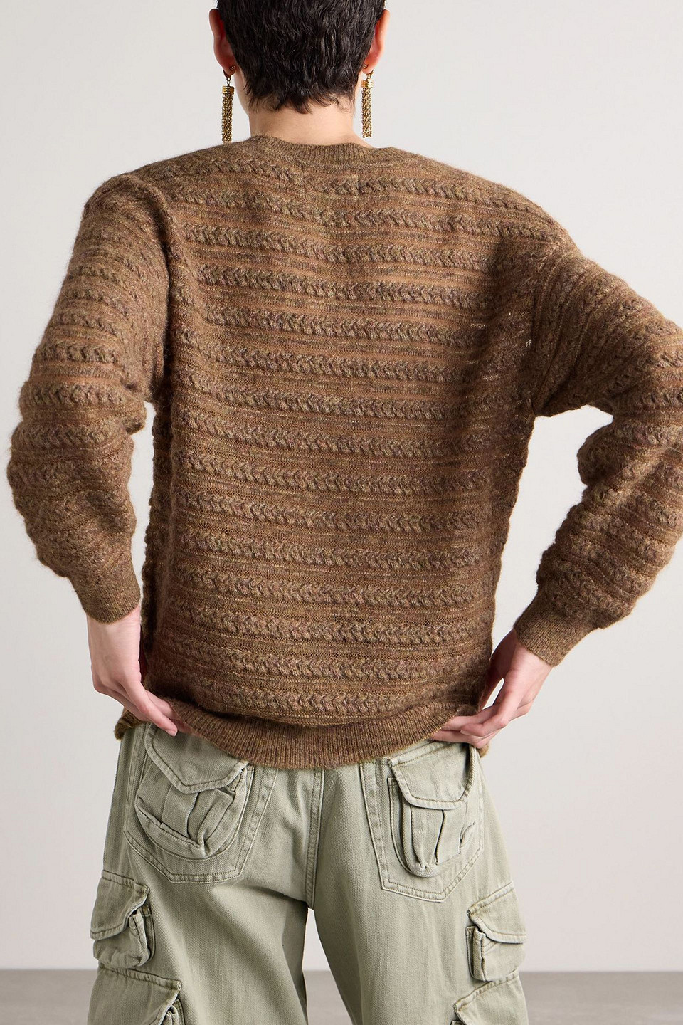 Marant étoile - Pullover Aus Einer Melierten Alpakawollmischung - Braun - Fr 36 