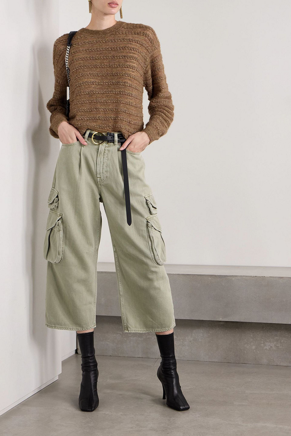  Marant étoile - Pullover Aus Einer Melierten Alpakawollmischung - Braun - Fr 36 