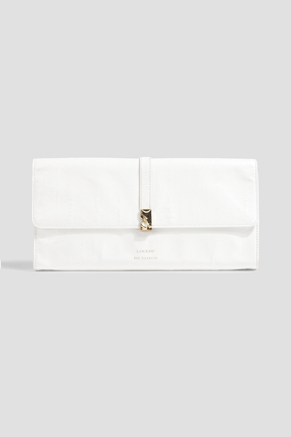 Loulou De Saison Lydian Eel-effect Leather Clutch In White