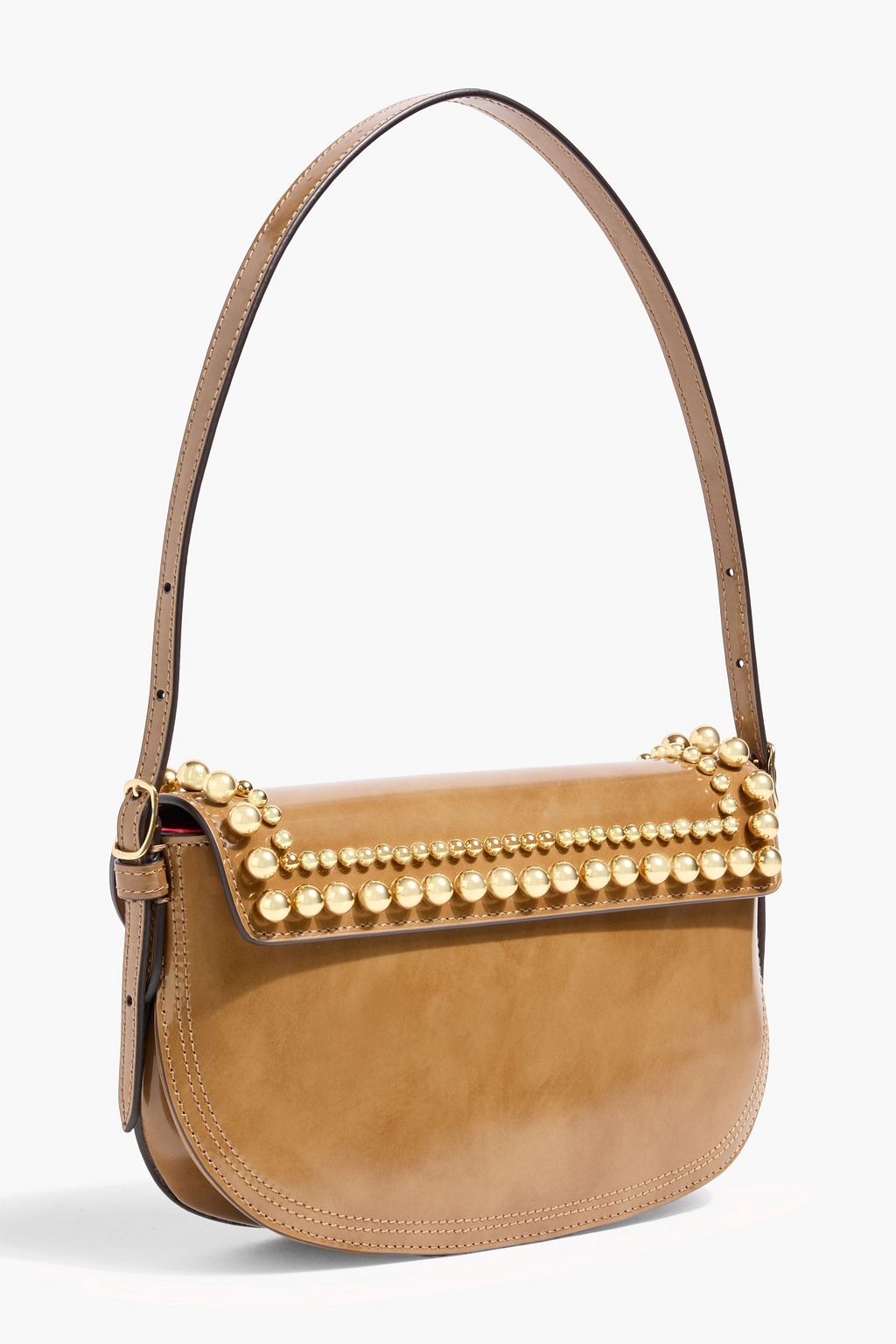 超希少✨BALLY Studded Leather Shoulder Bag BALLY Beckett studded glossed-leather shoulder bag | THE OUTNET
