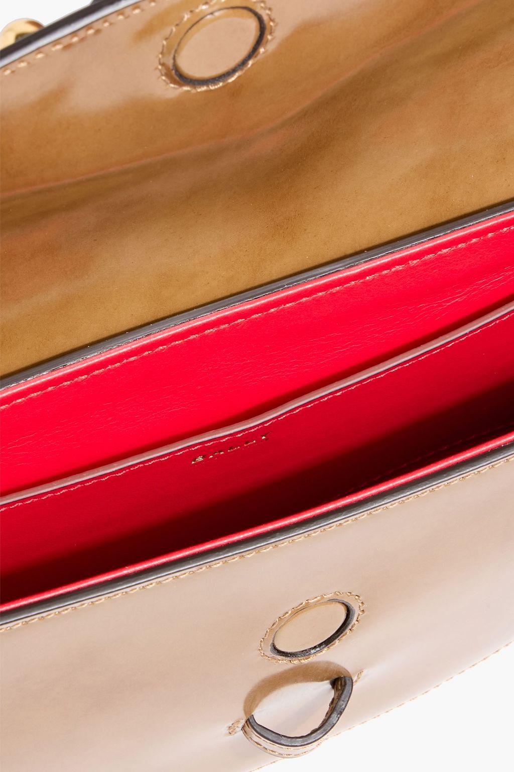 BALLY Beckett studded glossed-leather shoulder bag | THE OUTNET