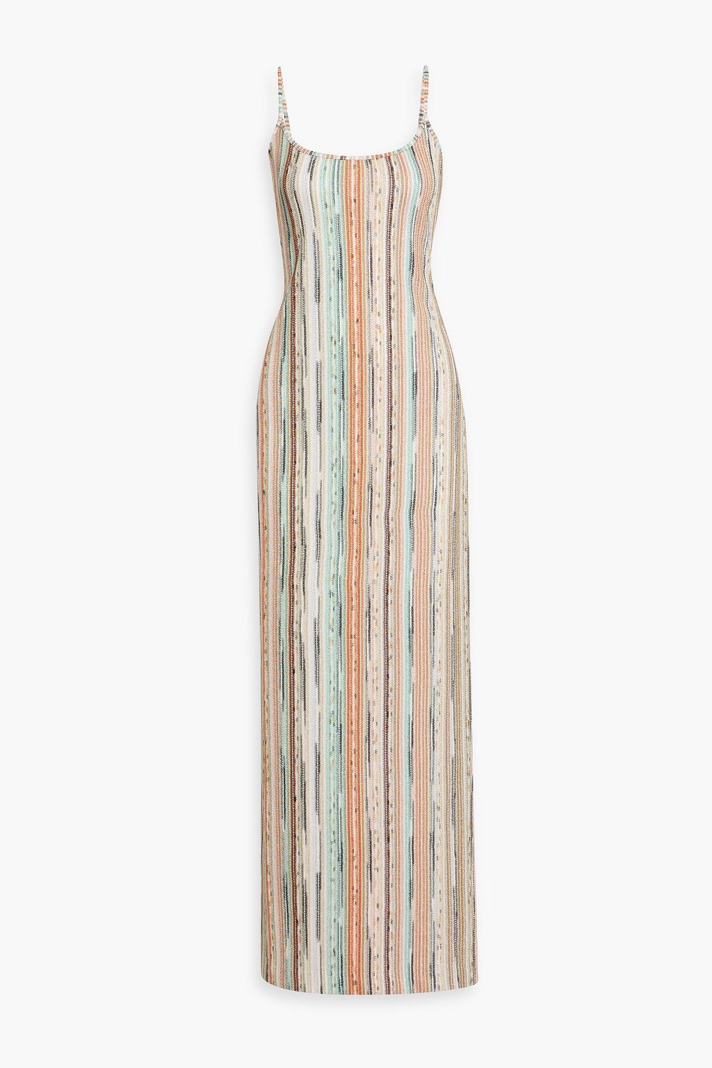 MISSONI Striped metallic crochet-knit maxi dress | THE OUTNET