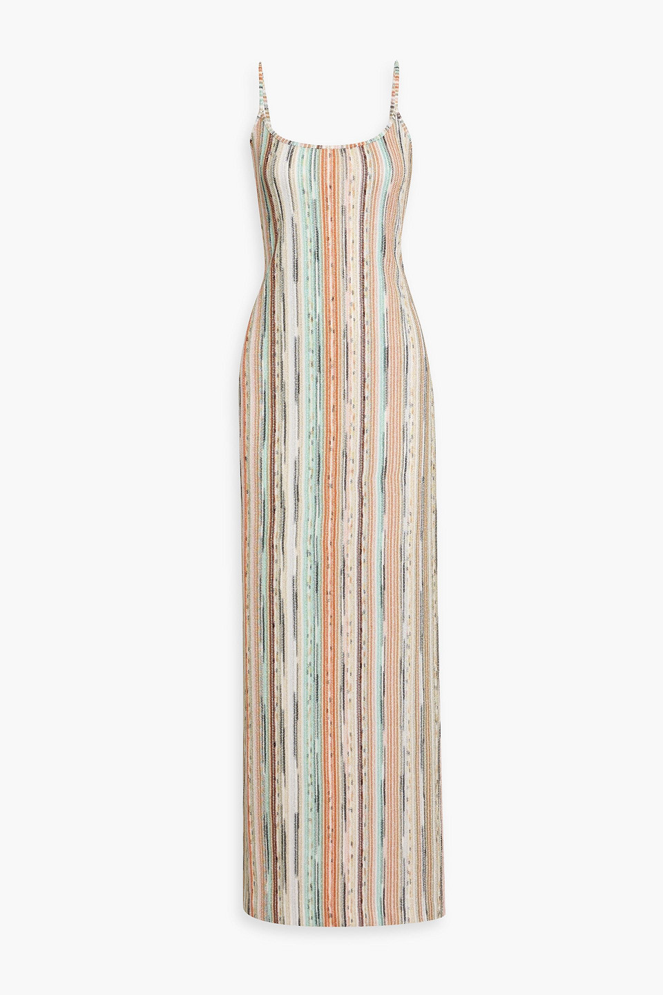 missoni - striped metallic crochet-knit maxi dress - green - it 42