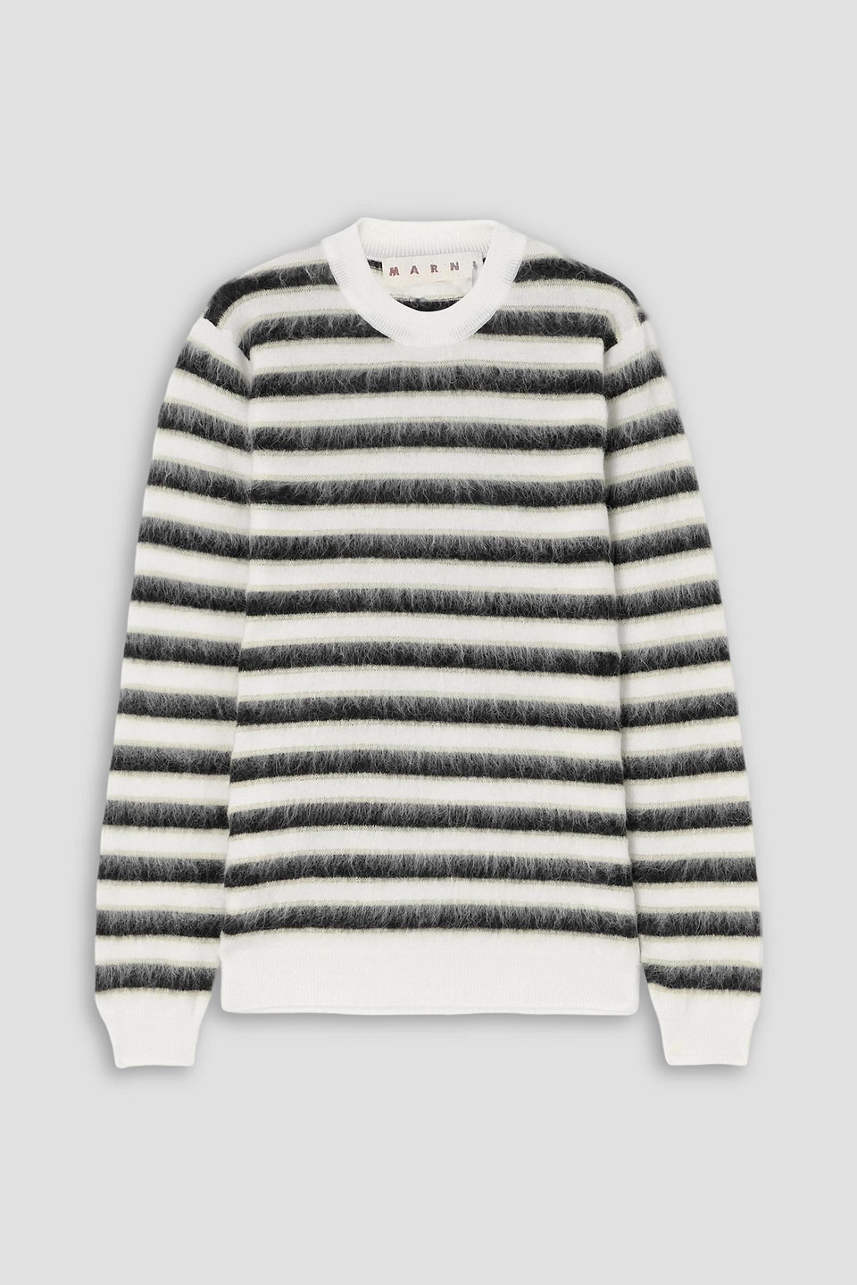marni - striped brushed wool sweater - white - it 38