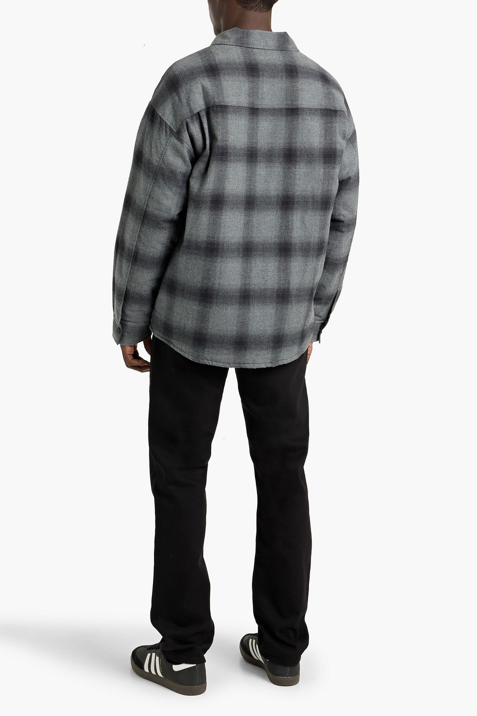  Frame - Checked Cotton-flannel Jacket - Gray - S 