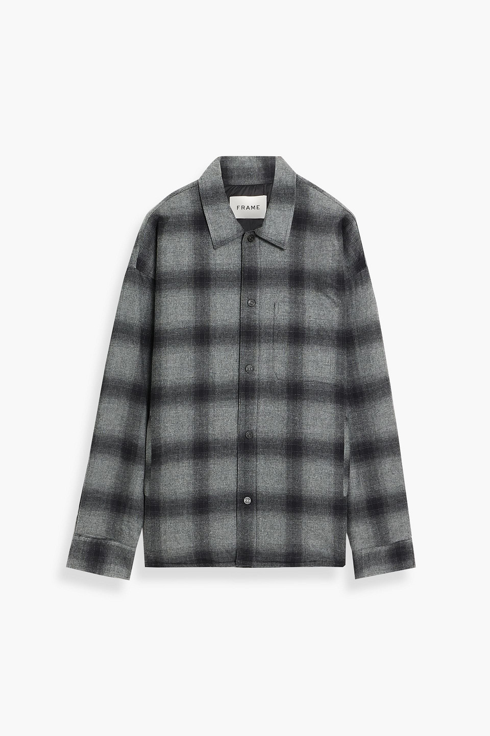 frame - checked cotton-flannel jacket - gray - l