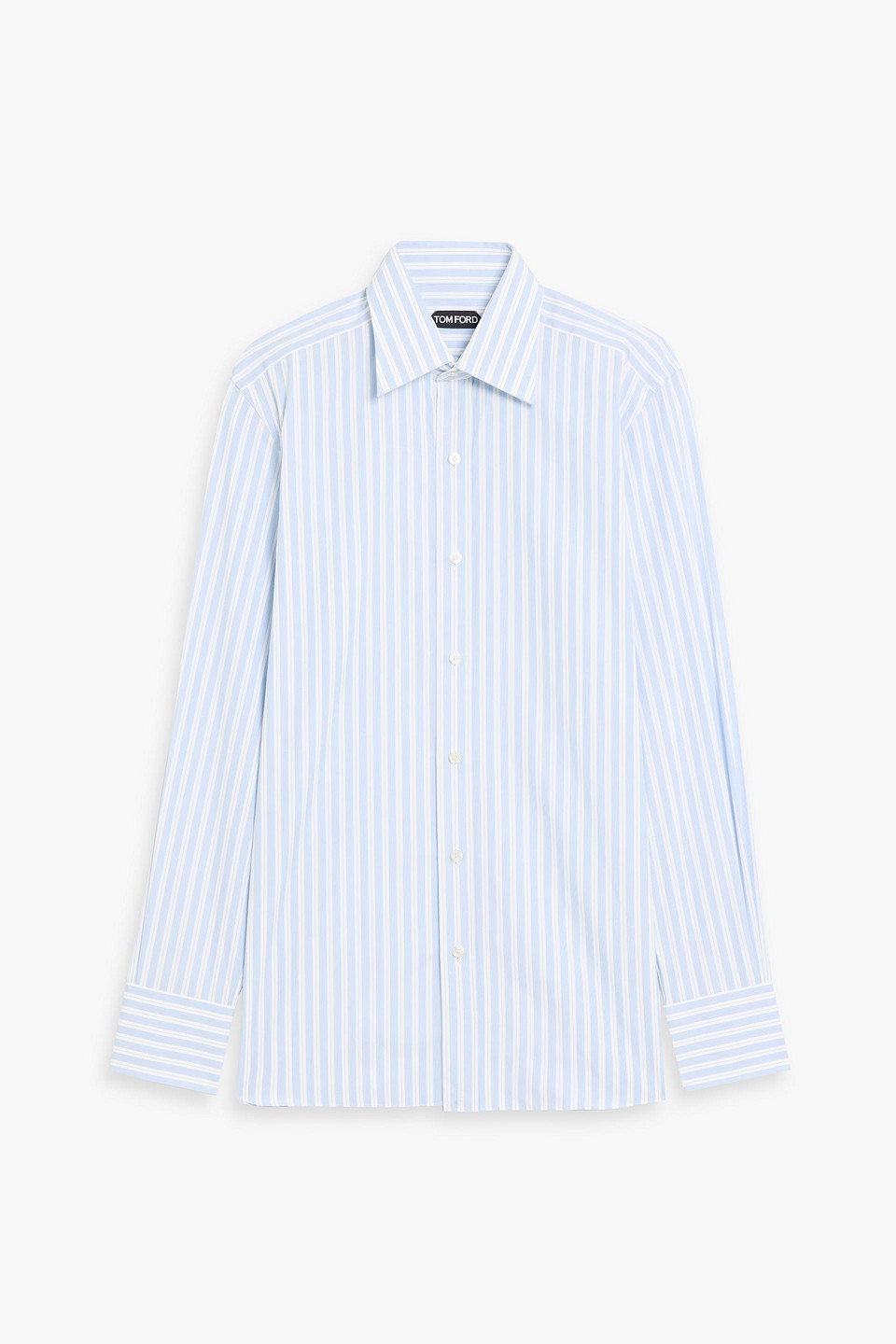 tom ford - striped cotton-poplin shirt - blue - eu 39