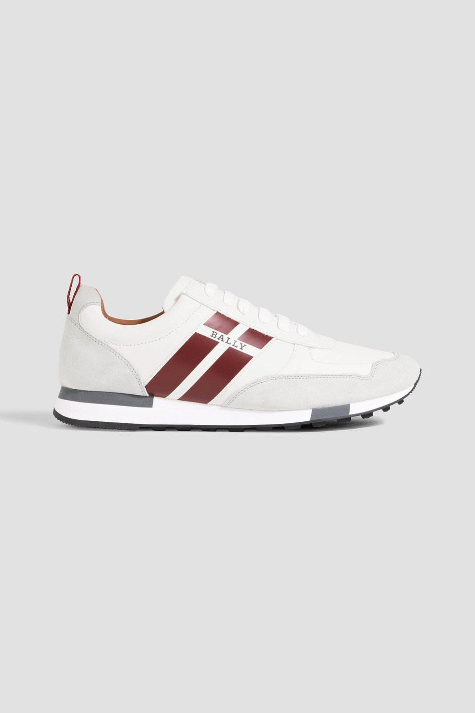 bally - genk striped leather and suede sneakers - white - eu 44