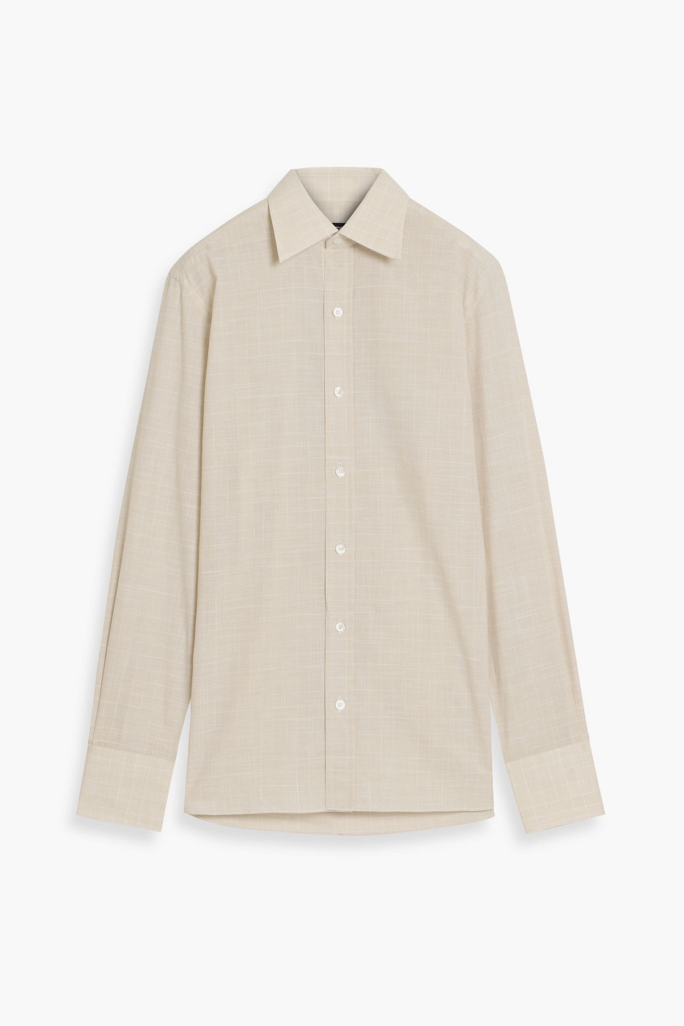 tom ford - checked cotton shirt - neutral - eu 39