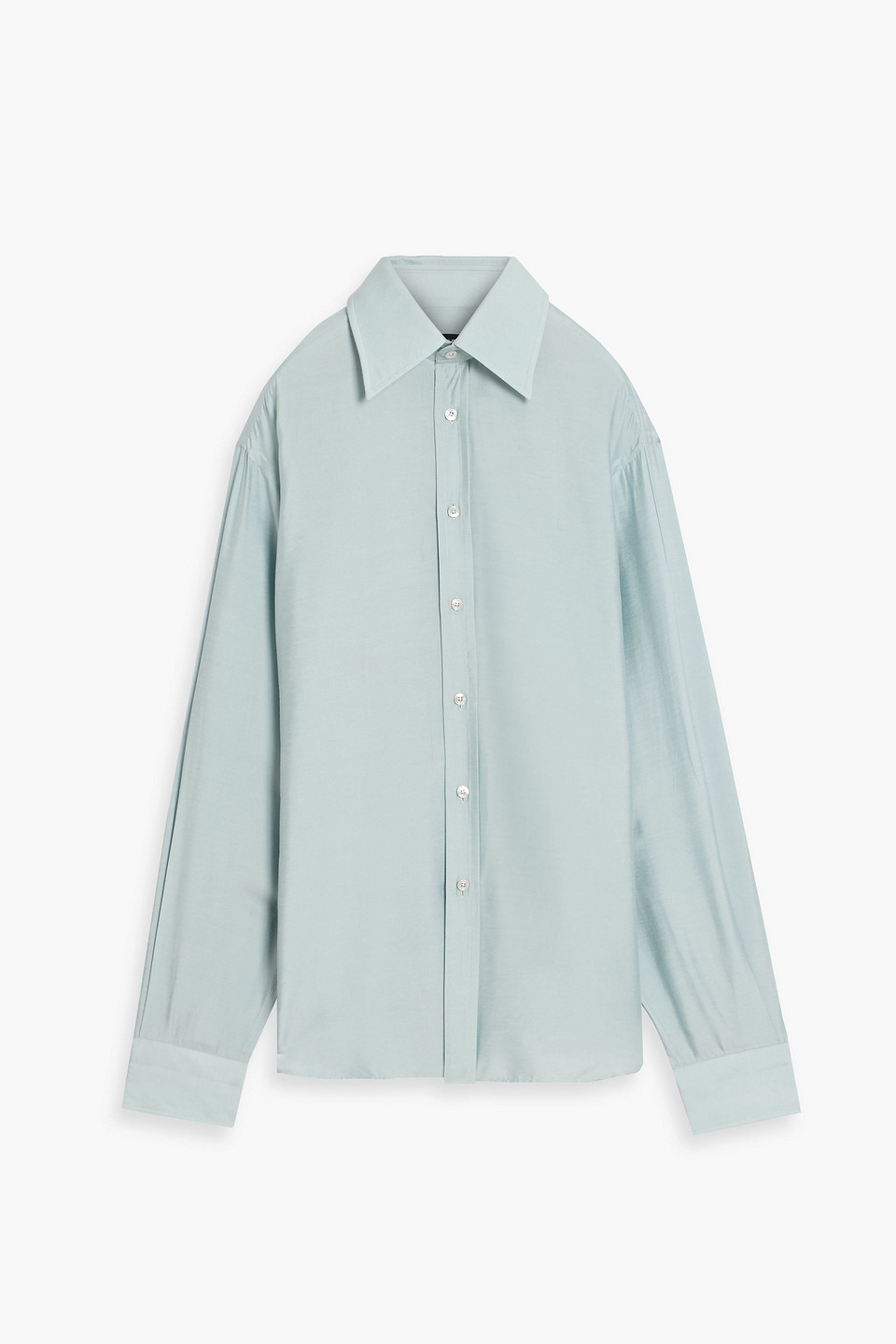 tom ford - sateen shirt - blue - eu 41