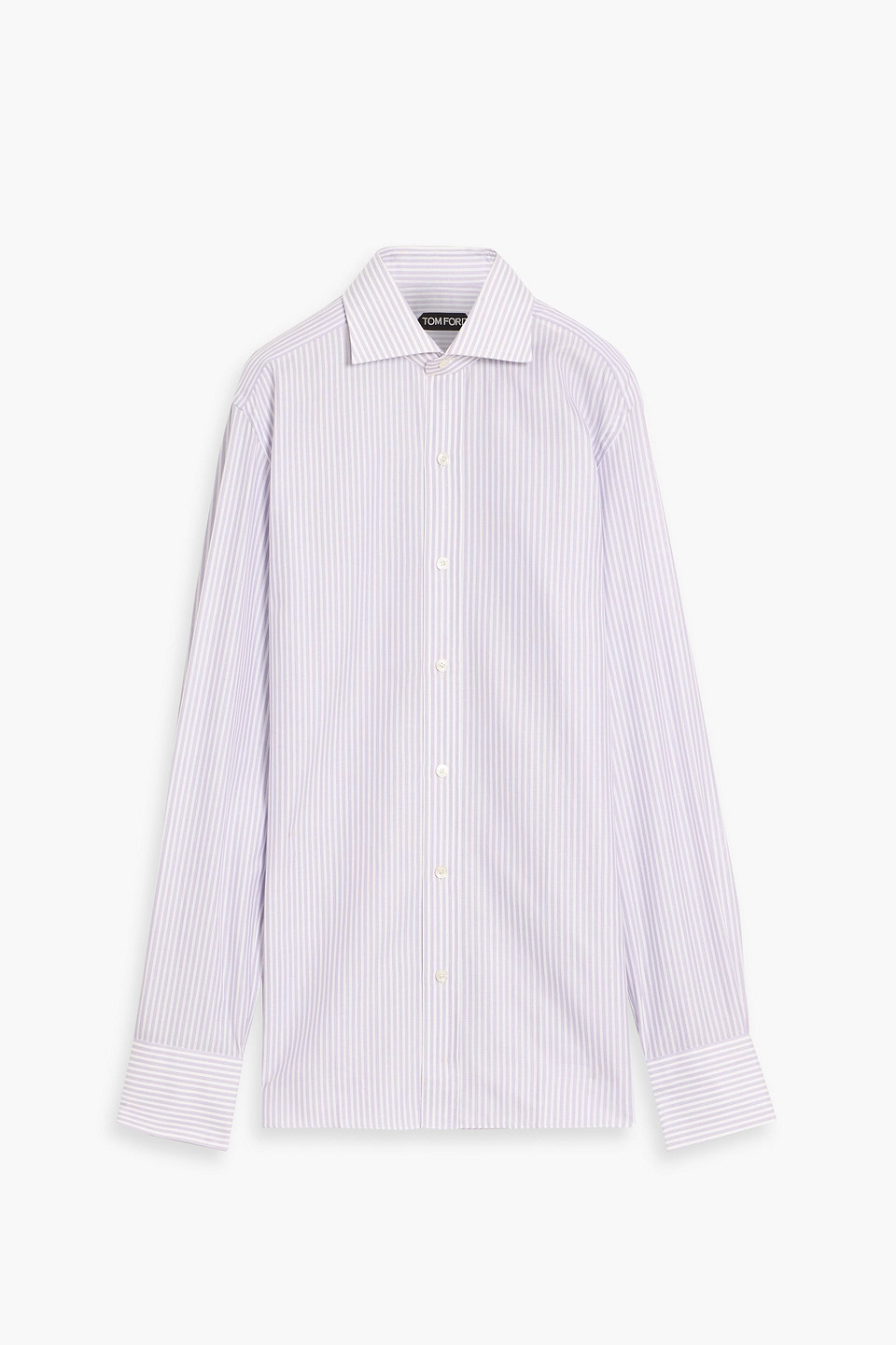 tom ford - striped cotton shirt - purple - eu 38