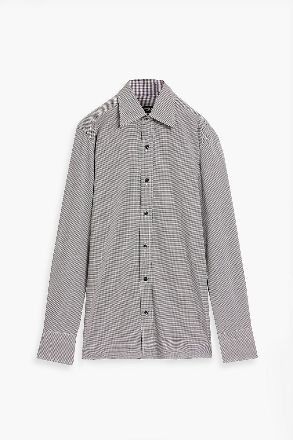 tom ford - gingham cotton shirt - black - eu 39