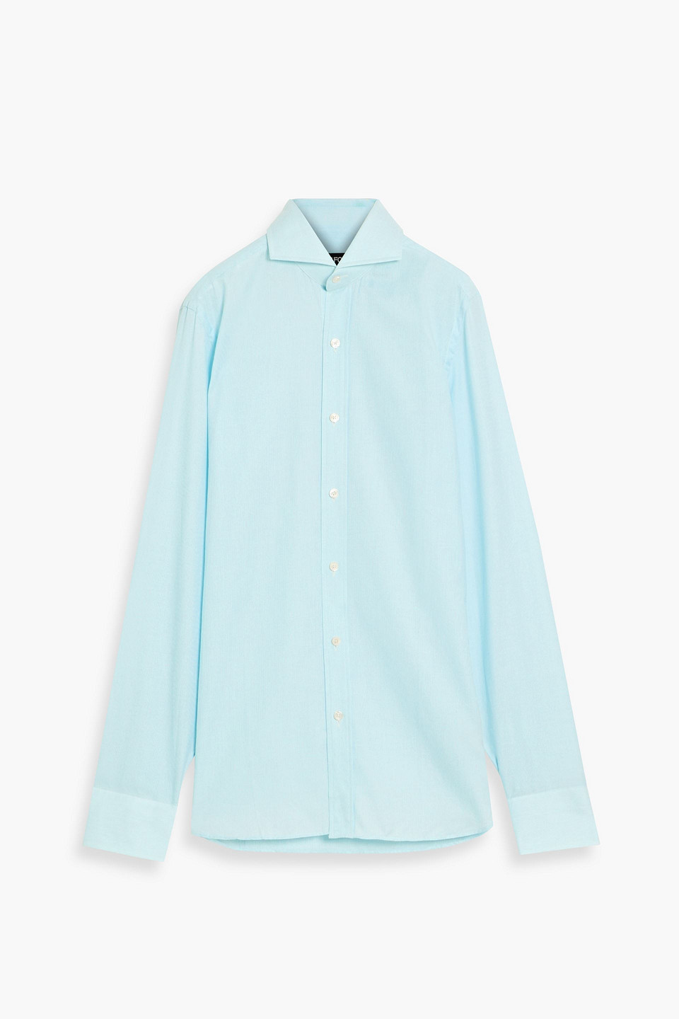 tom ford - pinstriped cotton shirt - blue - eu 37