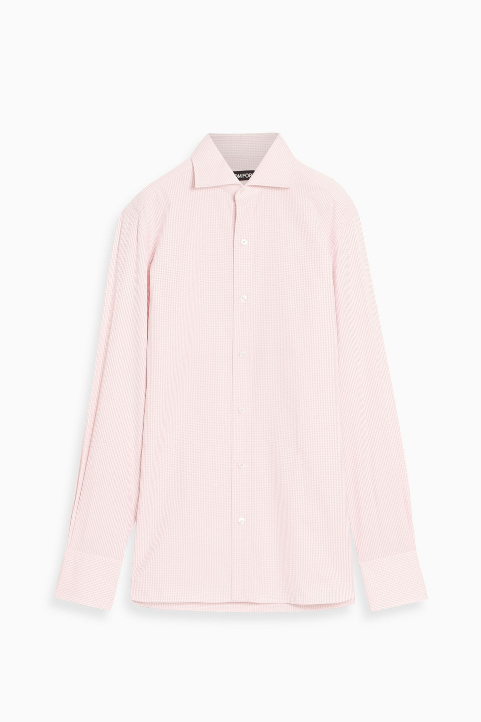 tom ford - cotton-jacquard shirt - pink - eu 41