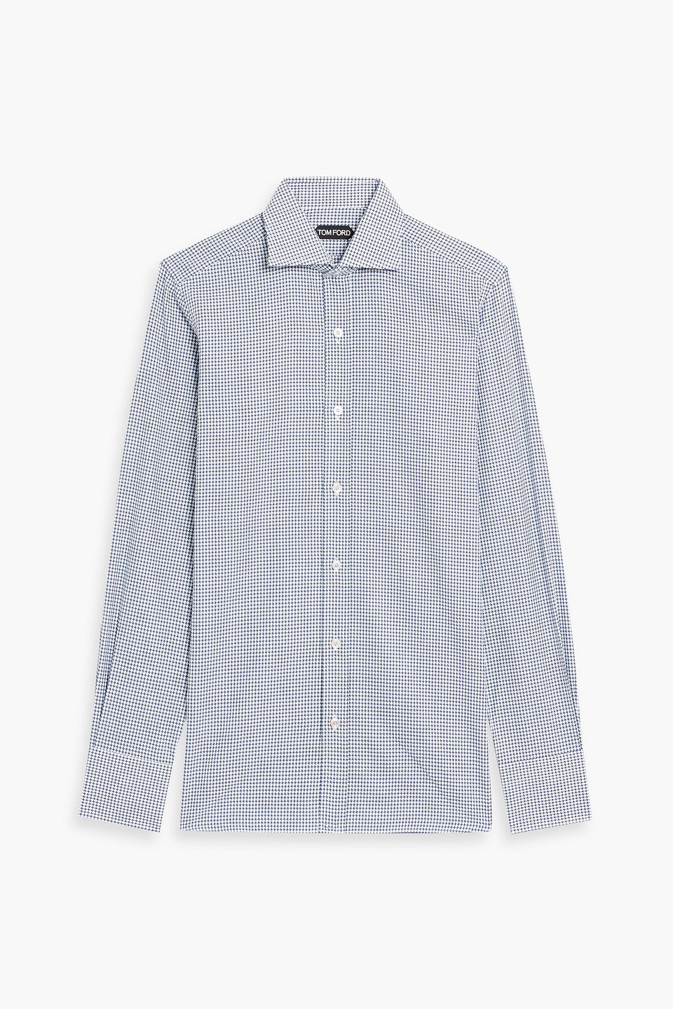 tom ford - cotton-jacquard shirt - blue - eu 38