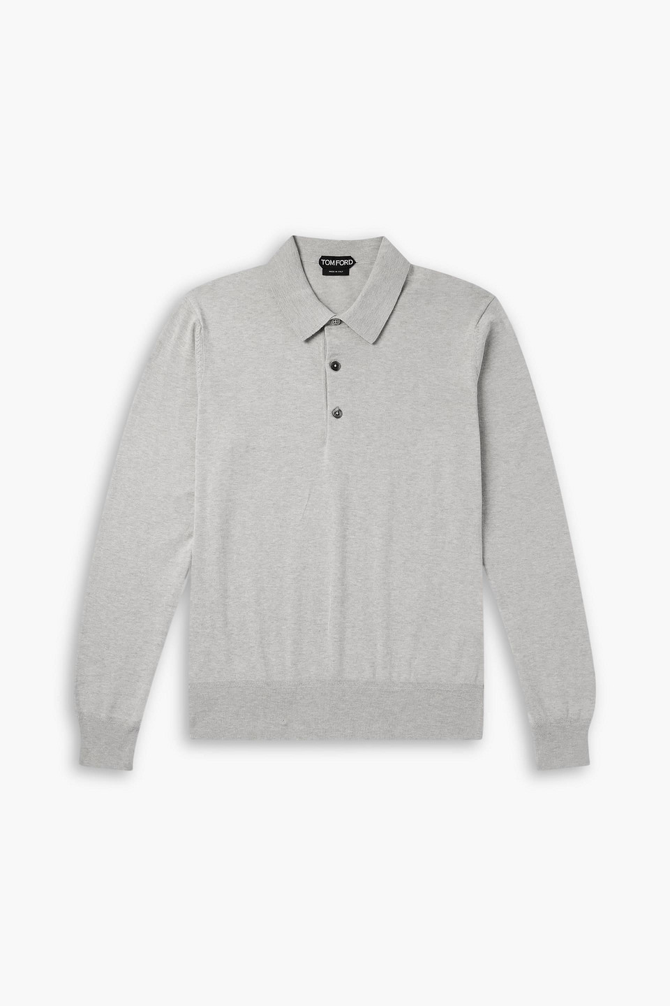 tom ford - slim-fit cotton polo shirt - gray - it 50