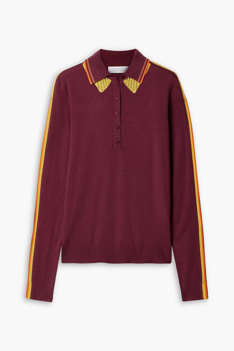 gabriela hearst - zorya cashmere and silk-blend polo shirt - burgundy - xl