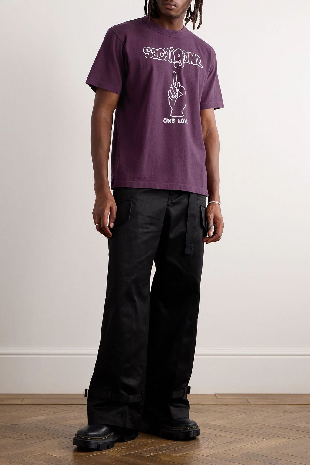 SACAI + Gonz One Love printed cotton-jersey T-shirt | THE OUTNET