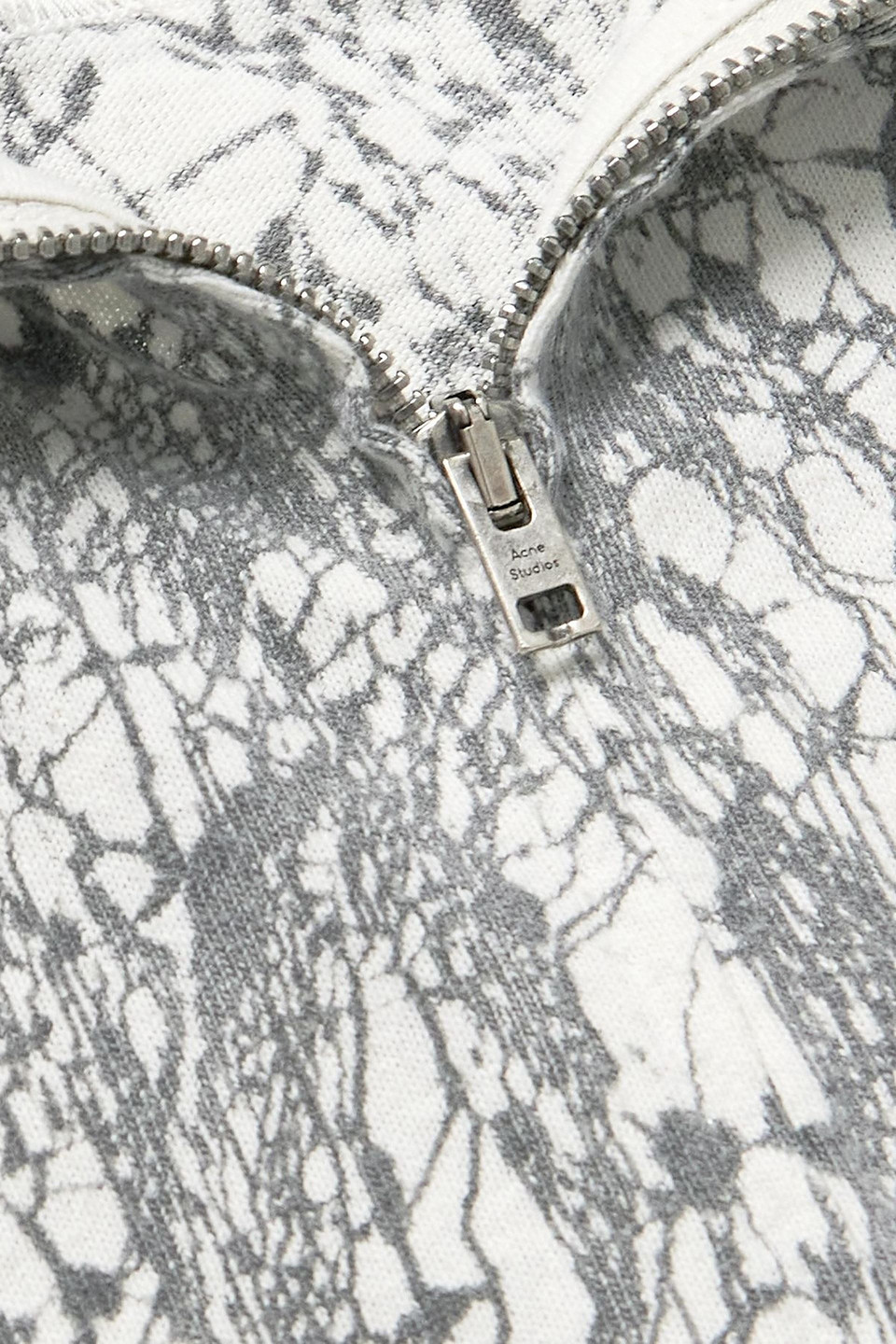 Acne Studios Gefärbter Pullover Mit Reissverschluss In Gray