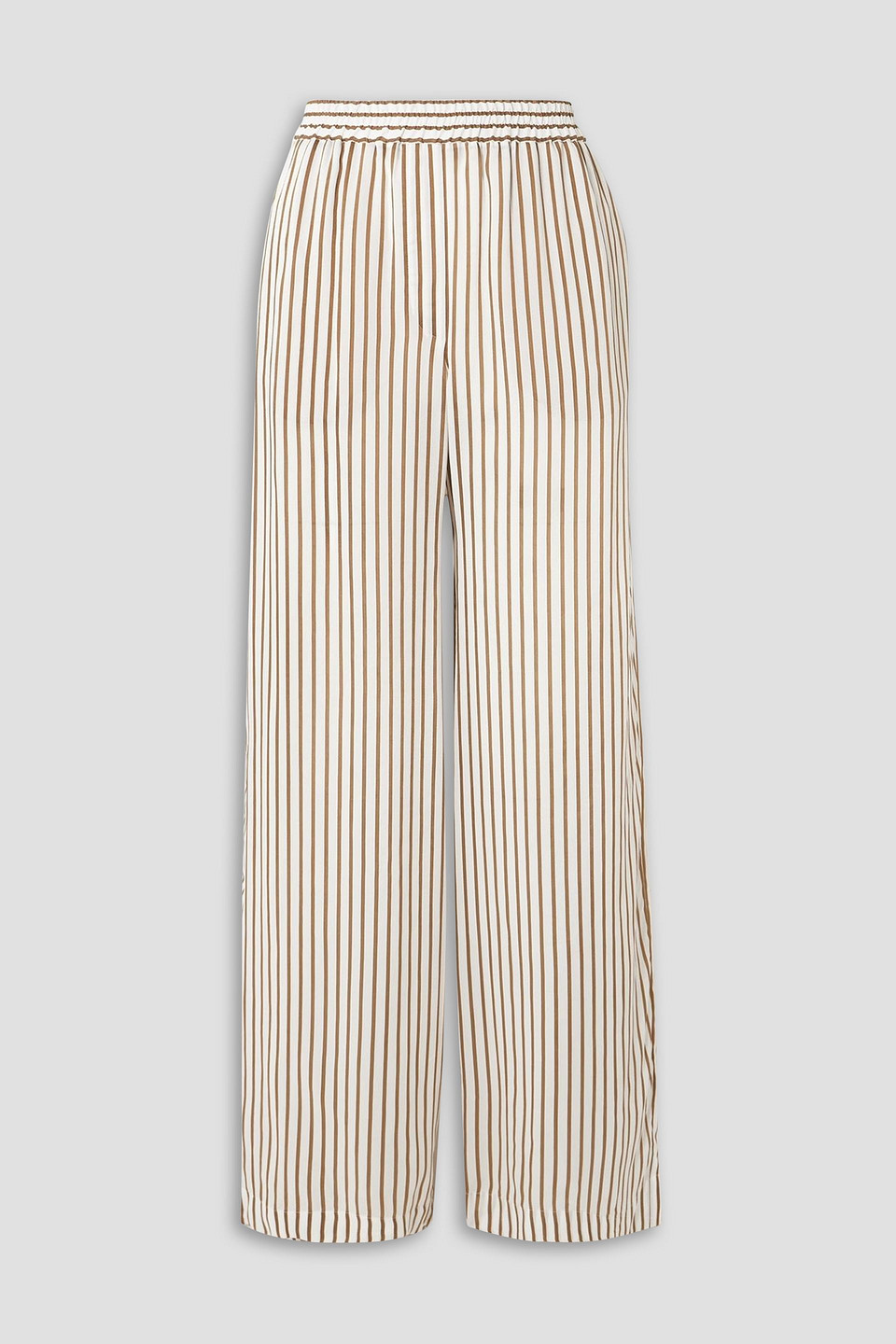 brunello cucinelli - striped woven wide-leg pants - white - xl