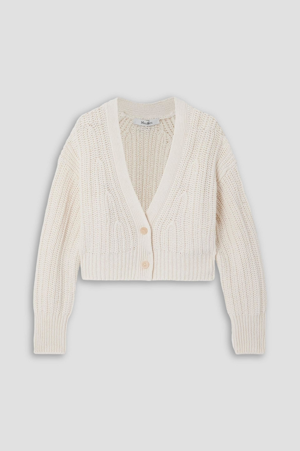 Max Mara Stelvio Ribbed Linen And Cotton-blend Cardigan In Animal Print