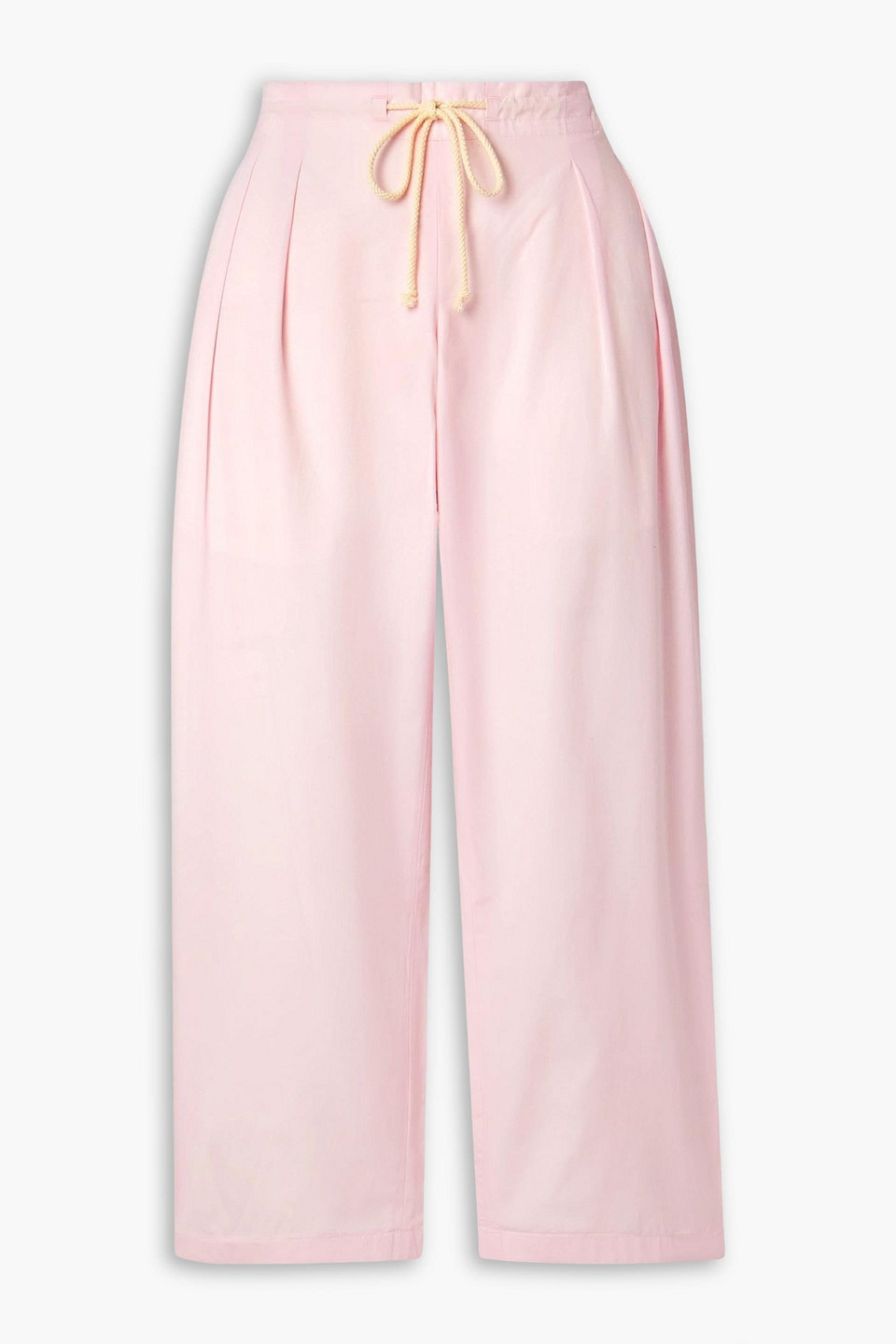 Maria Mcmanus Pleated Cotton-poplin Tapered Pants In Pink